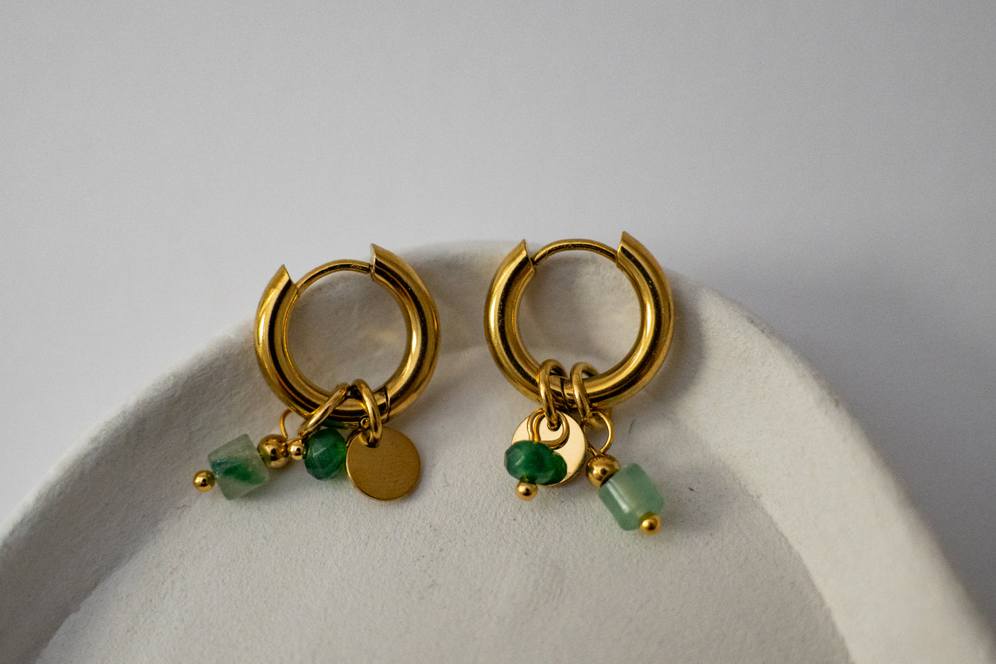 Emerald Whisper Hoops