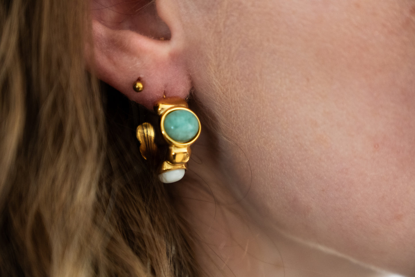 Jade Contrast Earring