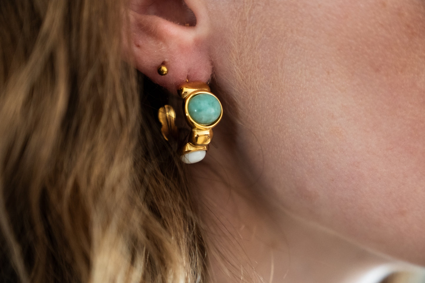 Jade Contrast Earring