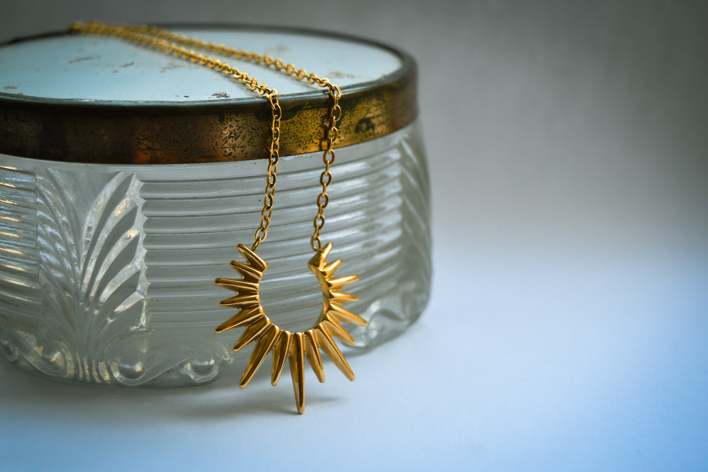 Upside down sunrise necklace
