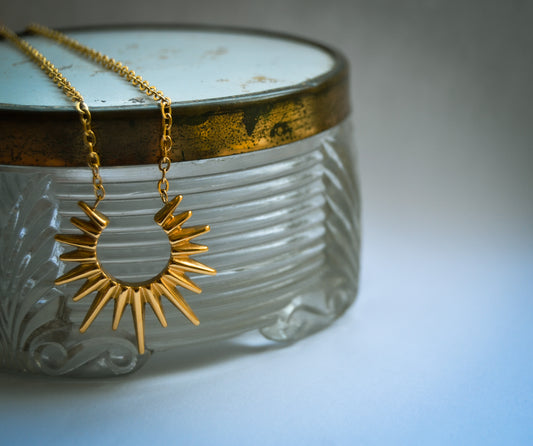 Upside down sunrise necklace