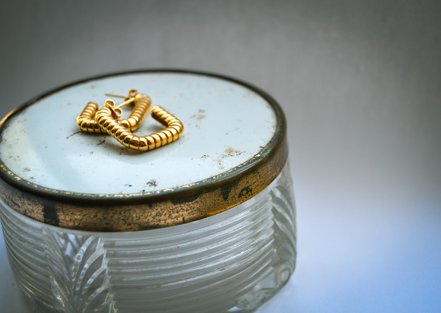 Square Ribbed Earring
