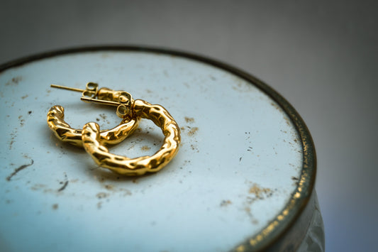 Hammered Huggie Earring