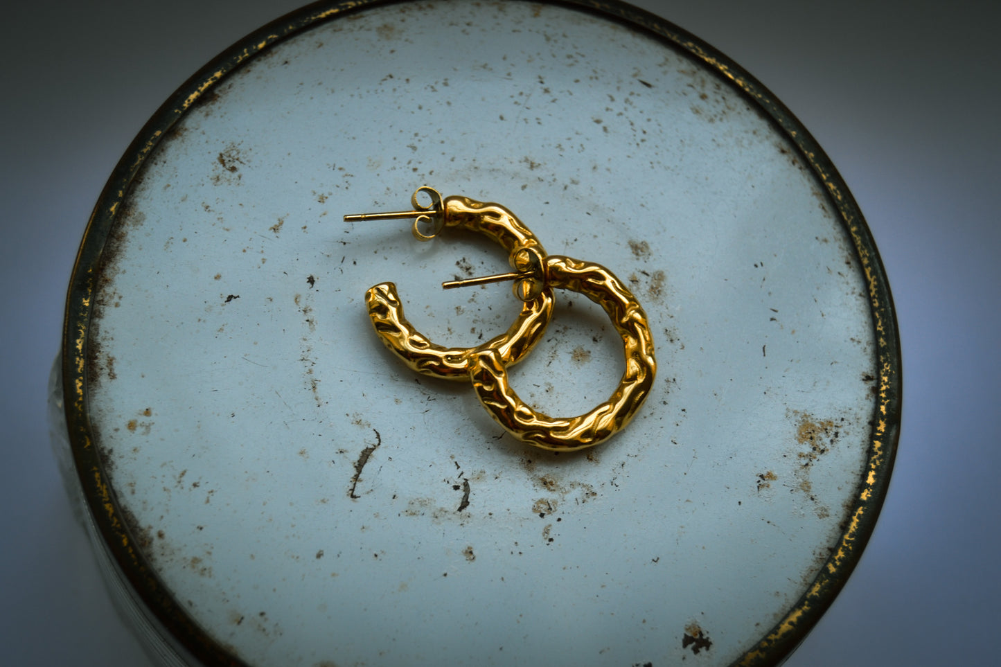 Hammered Huggie Earring