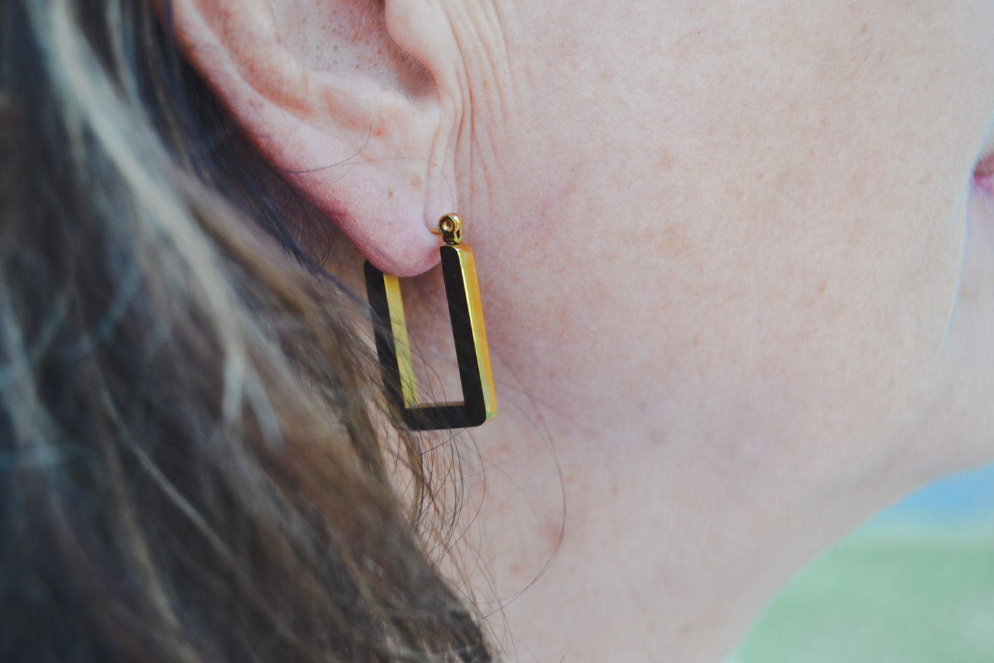 Square huggie Earring