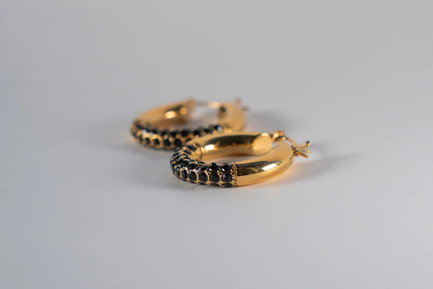 Rhinestones Earrings Black