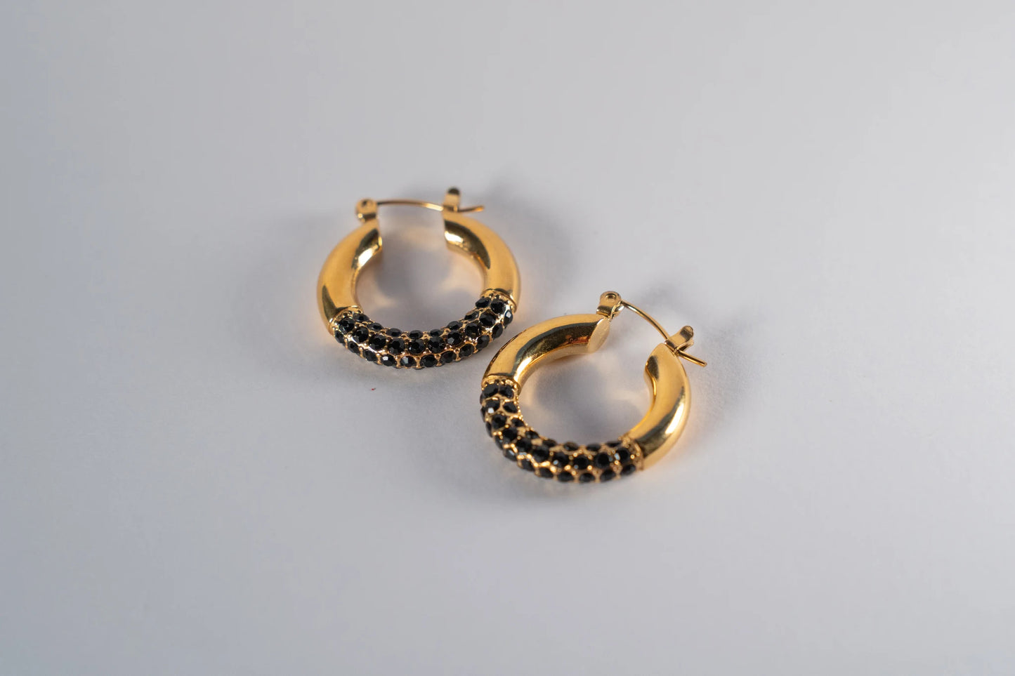 Rhinestones Earrings Black