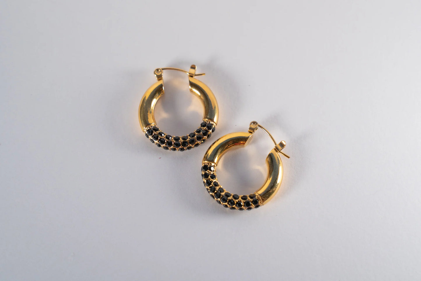 Rhinestones Earrings Black